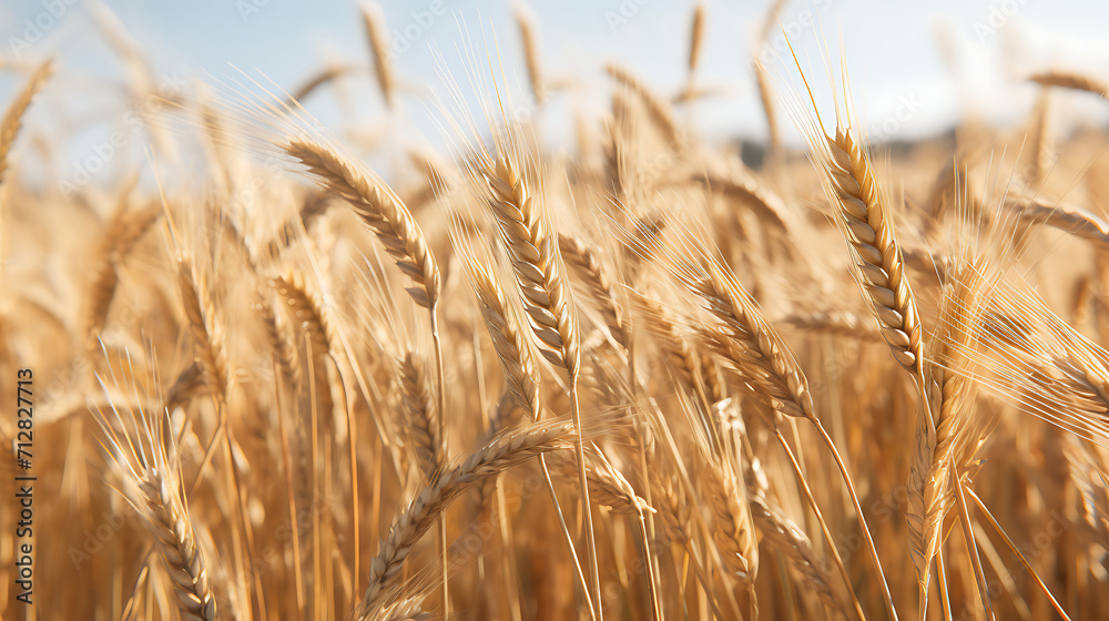 Obraz premium a close-up field of wheat commodity