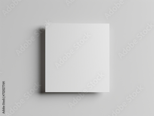 Blank square business card mockup with gray background © Aku Creative