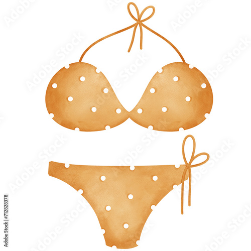 Orange bikini watercolor