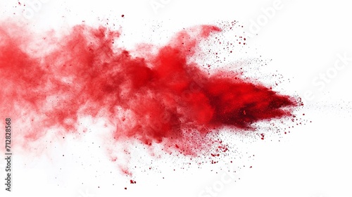 Red Fog or smoke color isolated transparent special effect. Abstract red dust explosion on white background. photo