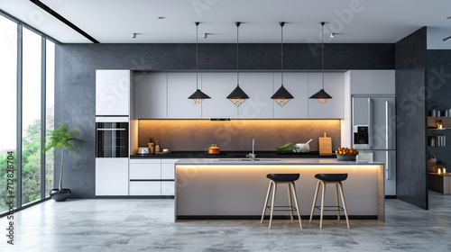 Modern kitchen design in a minimalist style.