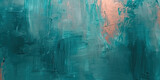 Oil paint strokes turquoise on wide canvas textured background decorating art painting illustration, generated ai