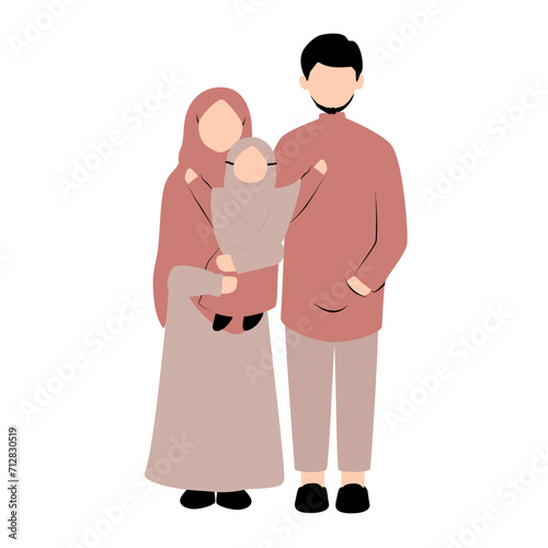 Muslim family vector illustration