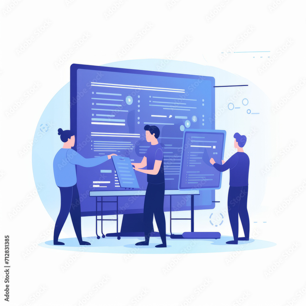 Illustration concept flat design of works