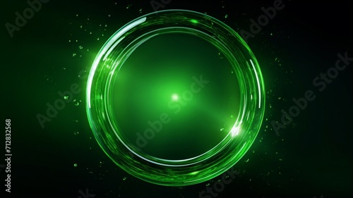Generative AI Green background circle glass texture rotating pictures