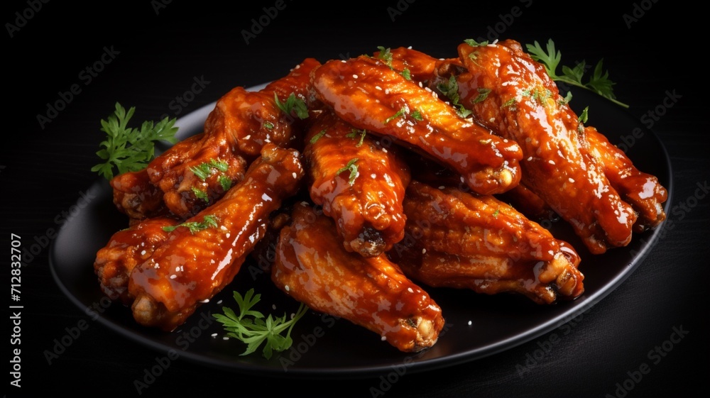 Generative AI Hot and Spicy Buffalo Chicken Wings top view image Generative AI Hot and Spicy Buffalo Chicken Wings top view image