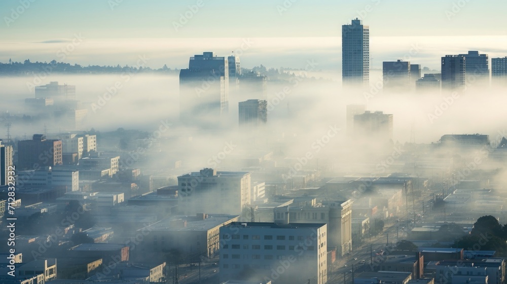 Fog City A lament over the loss of clean air in urban areas, as a dense and suffocating fog looms over the city. Fog City A lament over the loss of clean air in urban areas, as a dense and suffocating fog looms over the city.