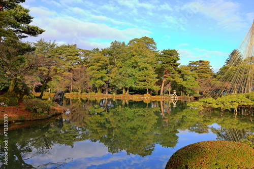 Kenroku-en located in Kanazawa, Ishikawa, Japan, one of the Three Great Gardens of Japan. photo