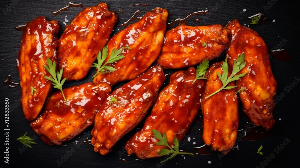 Generative AI Hot and Spicy Buffalo Chicken Wings top view image Generative AI Hot and Spicy Buffalo Chicken Wings top view image