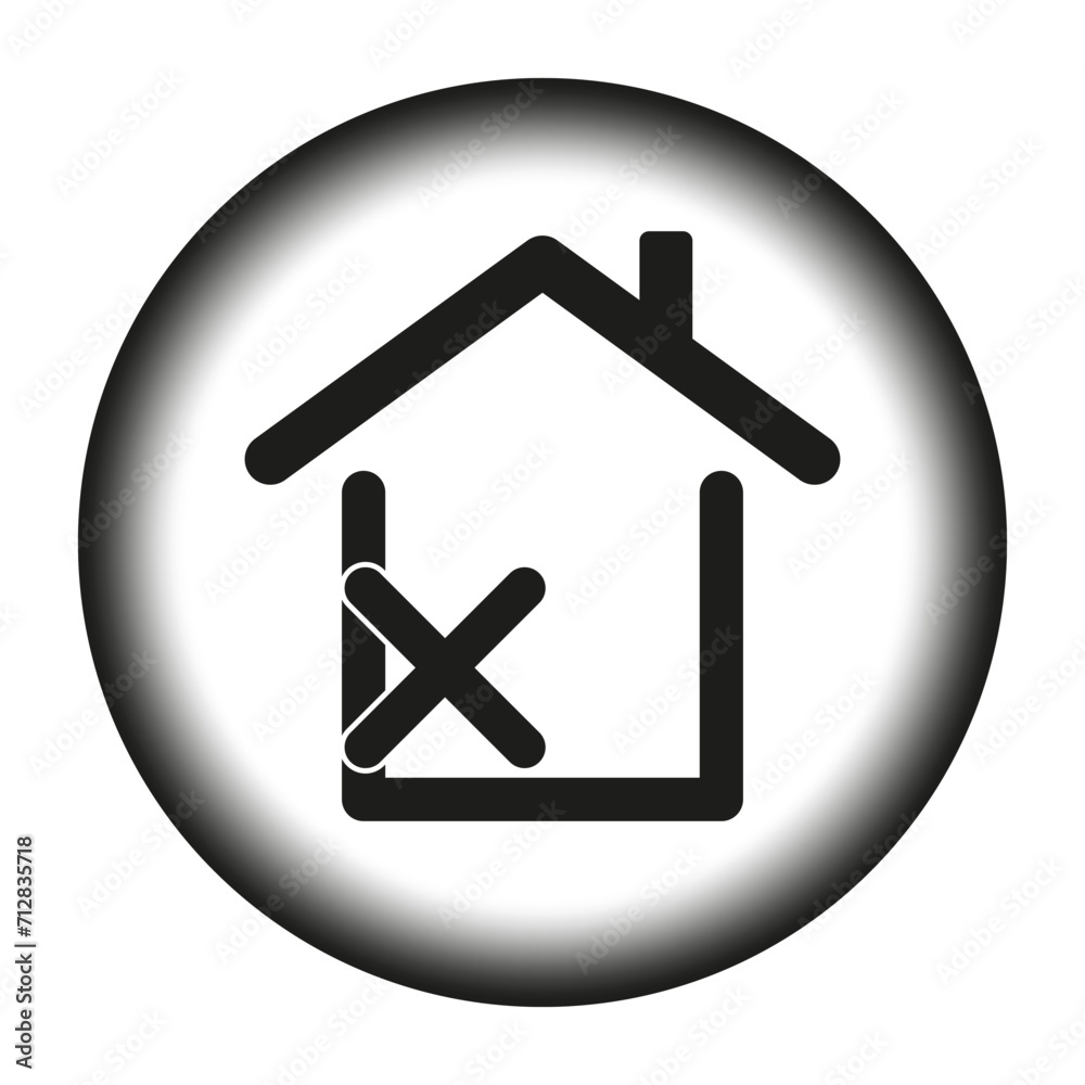 House with wrong mark icon. Vector illustration. EPS 10. House with wrong mark icon. Vector illustration. EPS 10.