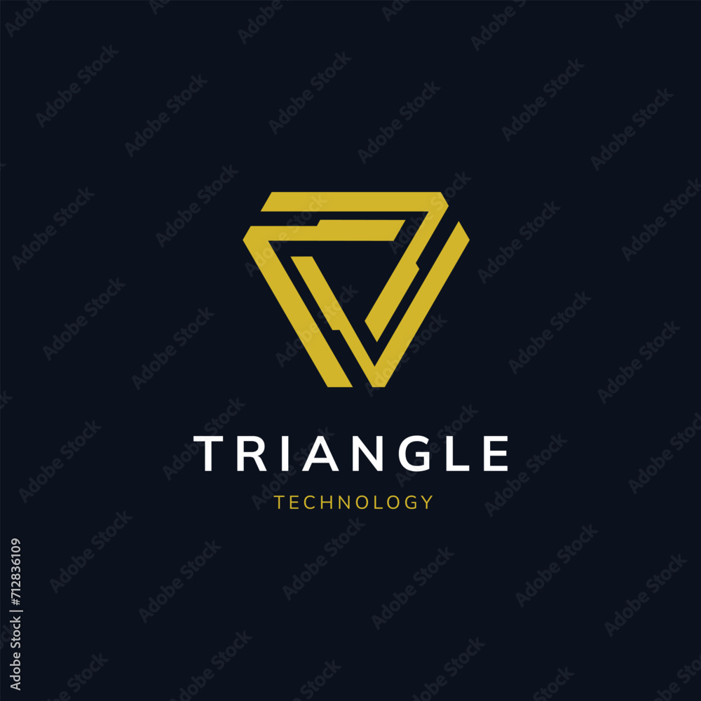 Abstract Triangle Tech Logo Design Template Vector Illustration