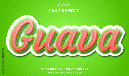 guava editable 3d text effect