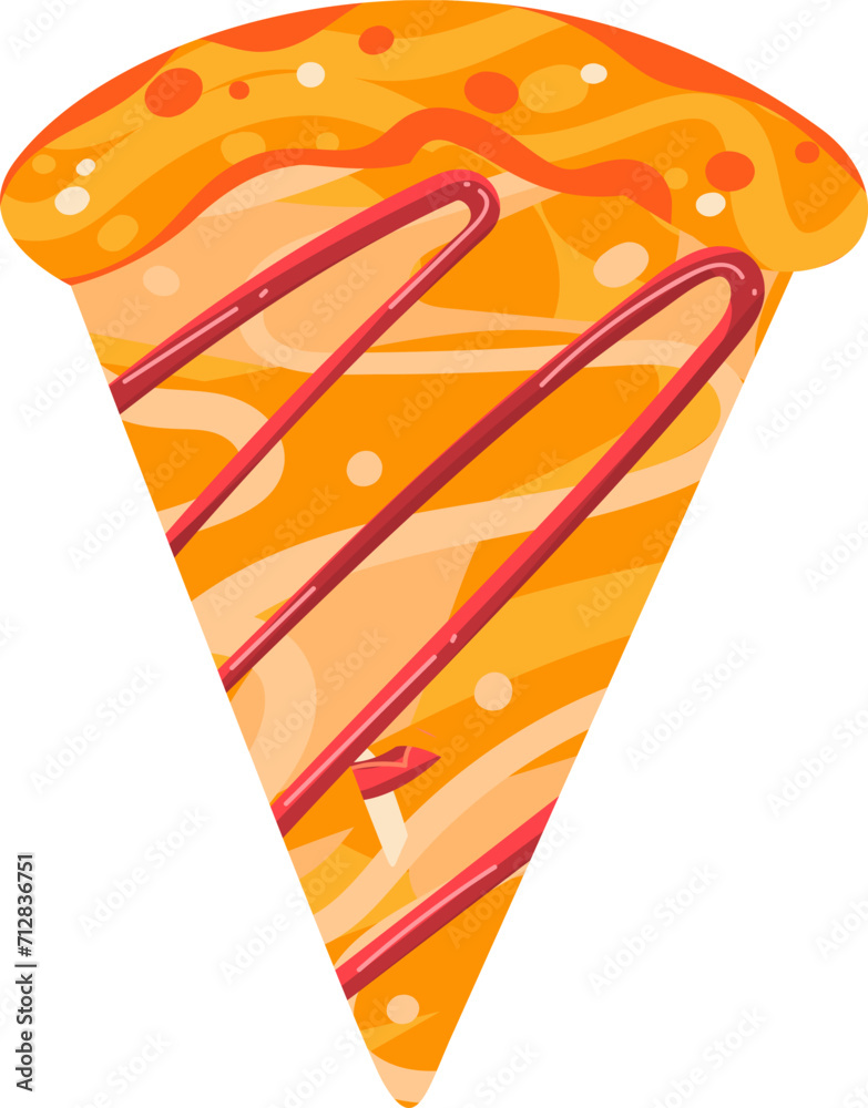 Slice of pepperoni pizza with melting cheese and toppings. Delicious fast food or Italian cuisine concept. Vector illustration. Slice of pepperoni pizza with melting cheese and toppings. Delicious fast food or Italian cuisine concept. Vector illustration.