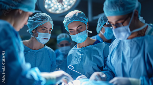 Doctors perform a major operation after an accident. I'm trying to save the patient's life. A difficult operation.