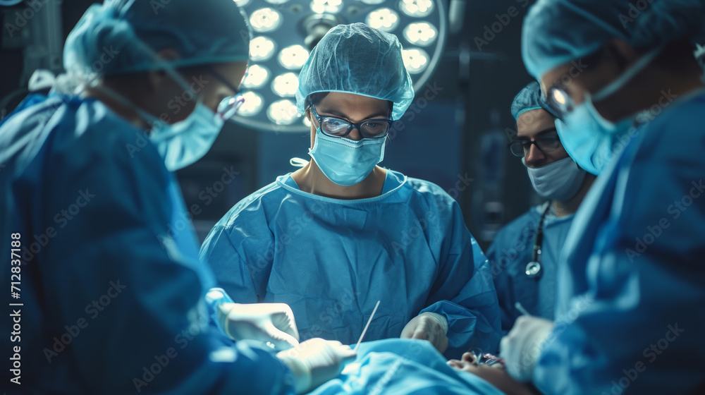 Doctors perform a major operation after an accident. I'm trying to save the patient's life. A difficult operation.