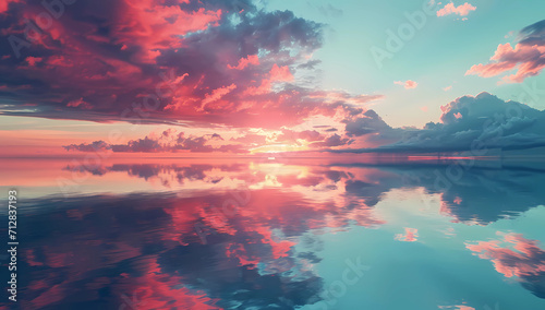sunset and clouds reflected on water © Food gallery