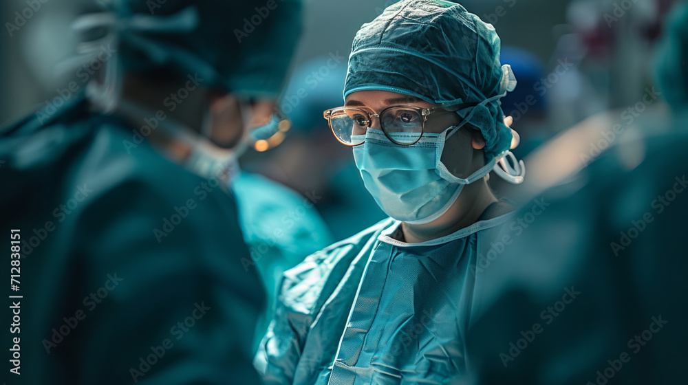 Doctors during a difficult operation. Heavy and tired look. Doctors during a difficult operation. Heavy and tired look.