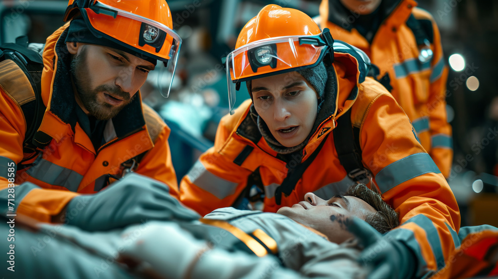 Providing first aid after a serious accident. Providing first aid after a serious accident.
