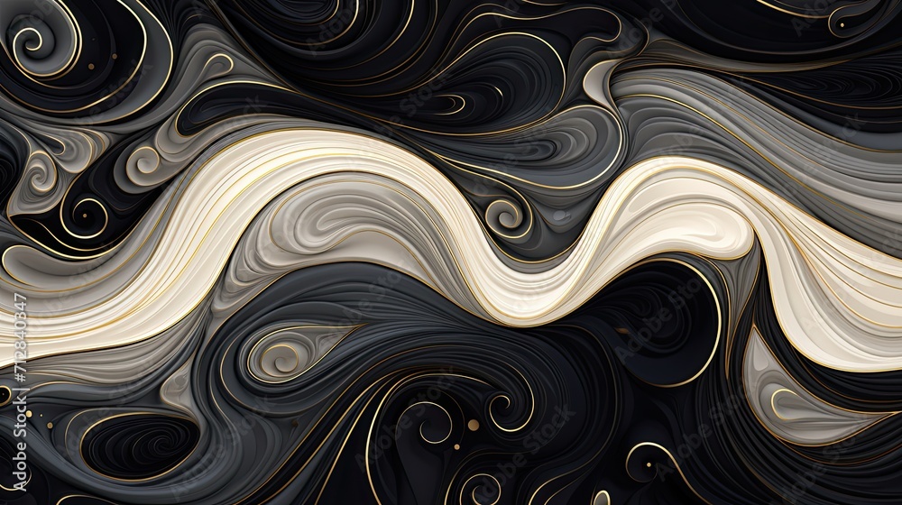Abstract liquid composition in black, white, gray and tan Abstract liquid composition in black, white, gray and tan
