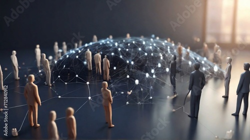 Human resource management and global Social network connection, Network community, Relationship Management, with a global structure, Social network Service (SNS) Concept. photo