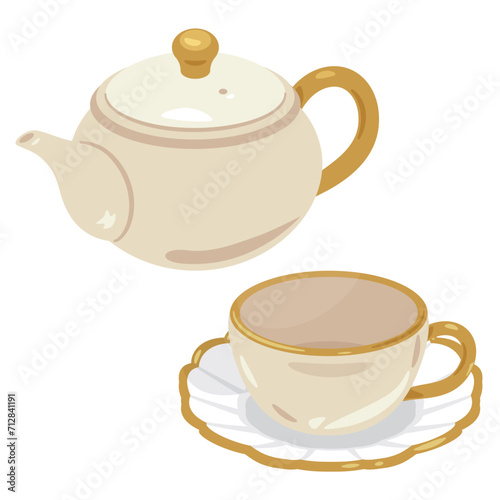 ティーポットとティーカップセット