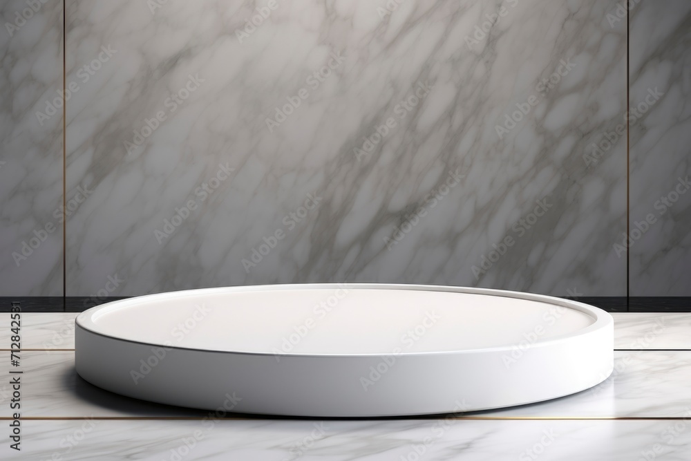 Round marble podium for product presentation Round marble podium for product presentation