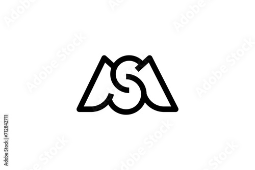 Letter MS or SM Logo Design Vector  photo