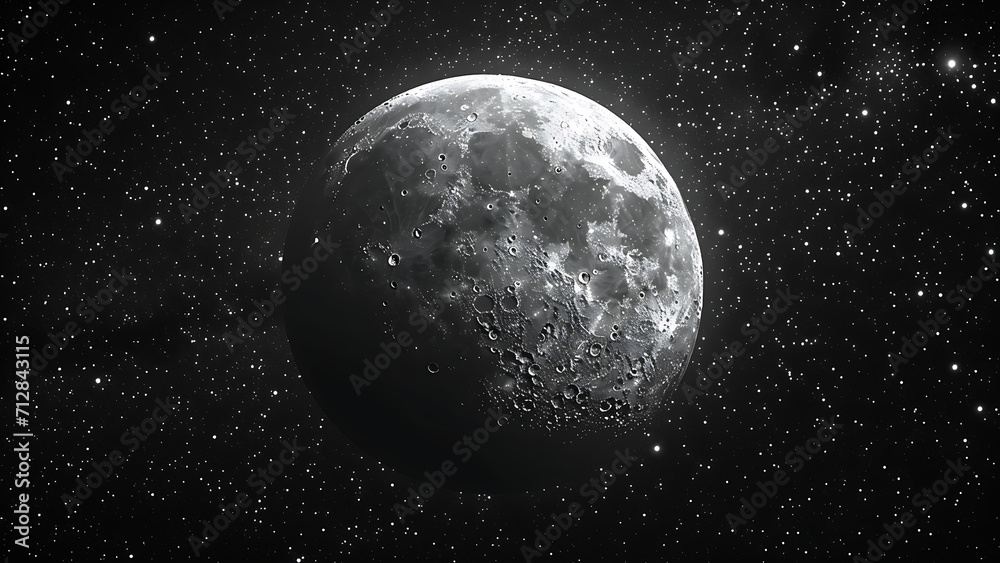 Obraz premium Moon and star light isolated on dark background.