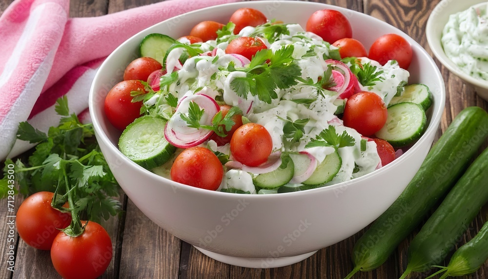 Delicious and Nutritious: Fresh Salad with Mayonnaise and Sour Cream