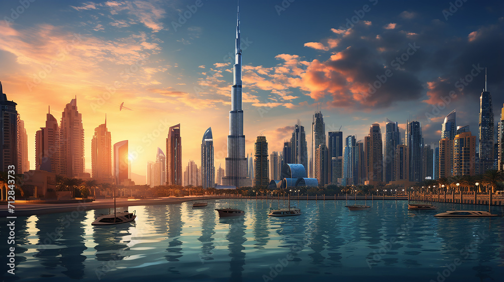 beautiful Dubai city scene