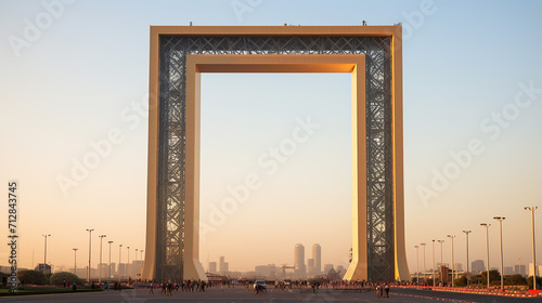 Dubai frame is an architecture landmark located in Zabeel Park, Dubai photo