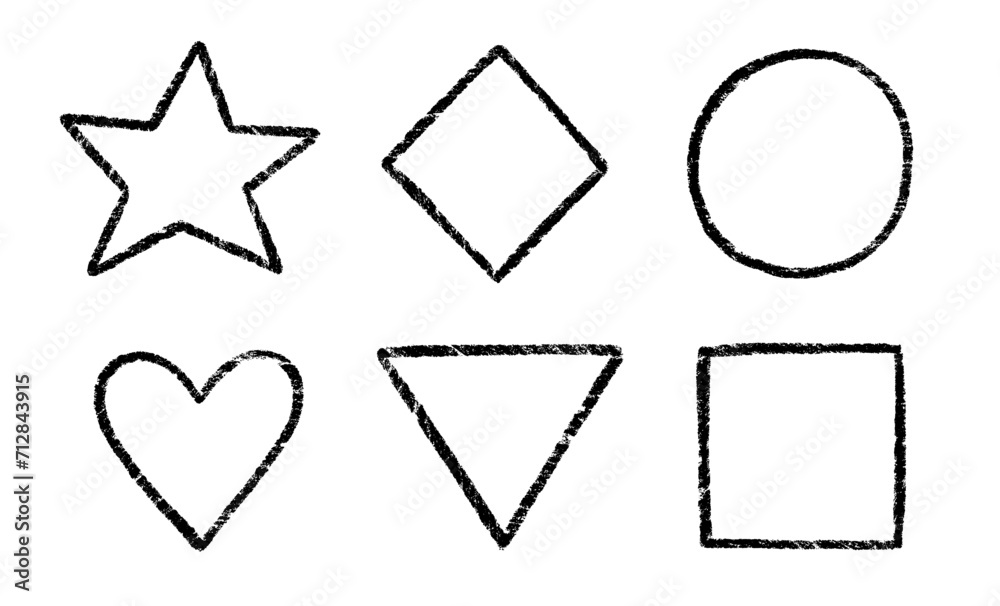 Crayon, chalk kid frame set. Round, square, heart shape hand drawn crayon texture vector black frame element. Chalk, pastel pencil kid craft paint style square, star border. Vector illustration. Crayon, chalk kid frame set. Round, square, heart shape hand drawn crayon texture vector black frame element. Chalk, pastel pencil kid craft paint style square, star border. Vector illustration.