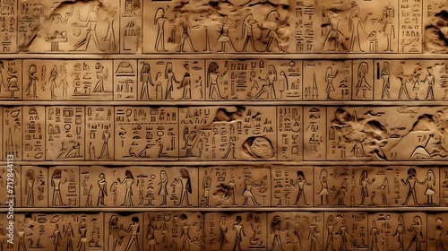 a wall of an ancient egyptian temple with symbols and symbols