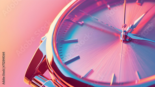 Close Up of Watch on Colorful Background photo