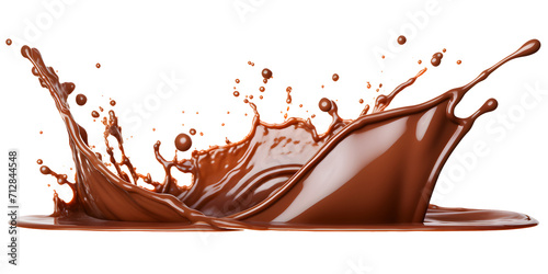 chocolate sauce splash isolated on transparent background - food, drink, lifestyle, diet design element PNG cutout