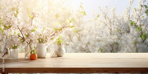 Table with open space for decoration and spring.