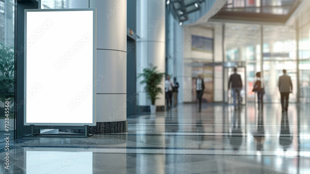 Empty banner for advertising at the office building and blur motion. Created using generative AI. Empty banner for advertising at the office building and blur motion. Created using generative AI.