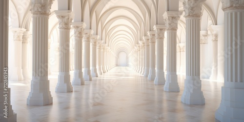 Giant hallway with multiple pillars.