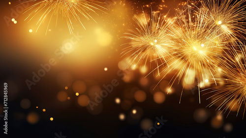 Happy new year party background with golden confetti
