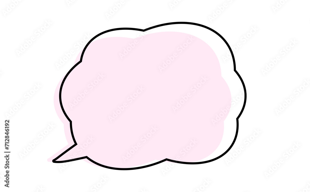 ピンク色の影付き吹き出し ピンク色の影付き吹き出し