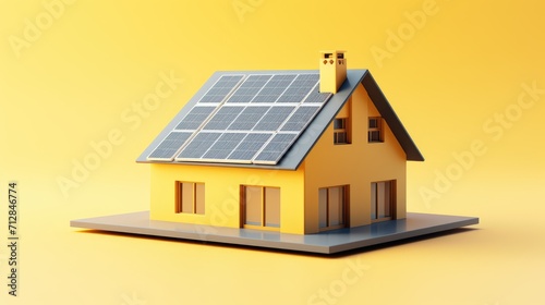 Home solar panels for renewable energy solid color background