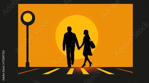 Pedestrian priority collision avoidance solid color background