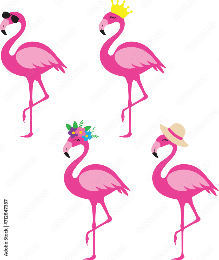 Obraz premium Flamingo Isolated On A White Background 