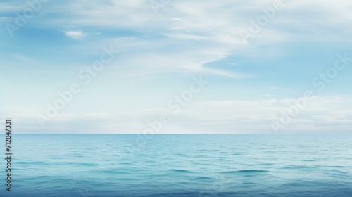 Sea blue sky and clouds background. Generative AI. © Nikolay