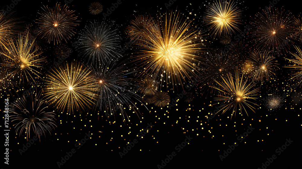 2024 new year firework celebration background with light effect