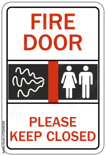 Fire door keep closed sign
