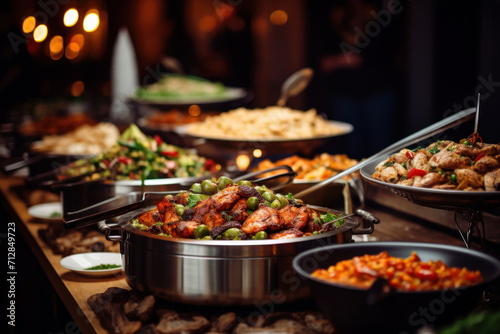 Buffet food catering food party at restaurant © waranyu
