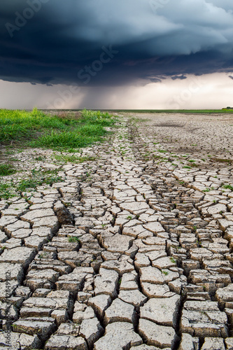 cracked earth and drought in the summer