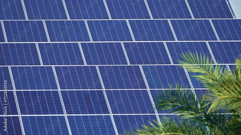 Solar photovoltaic panels installed on top of Florida home for producing clean ecological electric energy. Renewable electricity with zero emission concept Solar photovoltaic panels installed on top of Florida home for producing clean ecological electric energy. Renewable electricity with zero emission concept