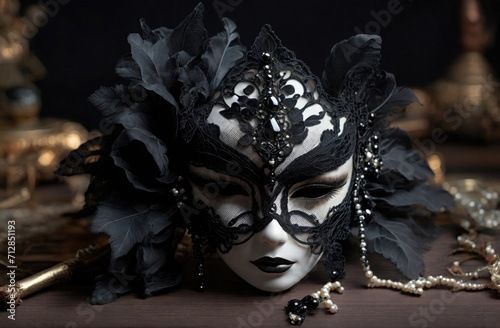 Decorated venetian carnival mask